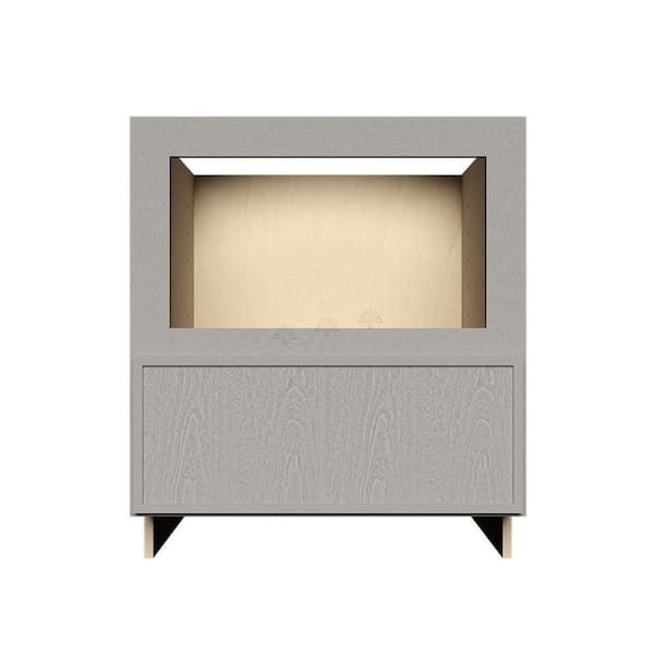 Slim Shaker Assembled 30 in. W x 34.5 in. H x 24 in. D Microwave Base Kitchen Cabinet in Gray