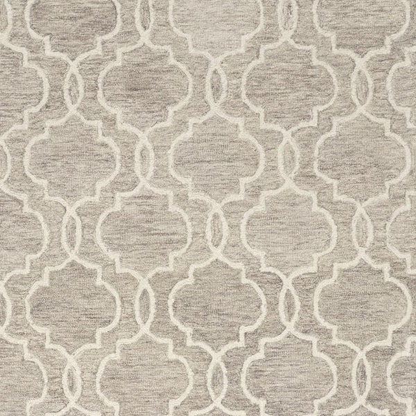 12 ft. x 15 ft. Brown and Blue Wool Floral Hand Tufted Area Rug