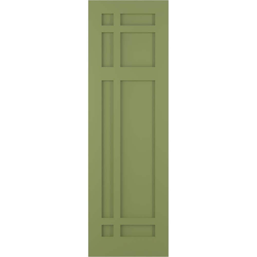 12 in. x 30 in. True Fit Flat Panel PVC San Juan Capistrano Mission Style Fixed Mount Shutters Pair in Moss Green price history on PriceWatchPro