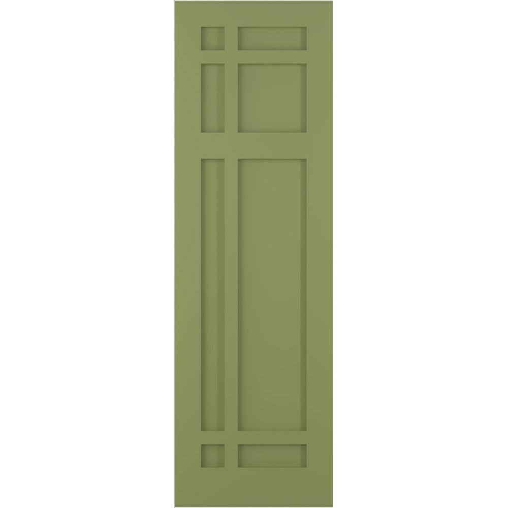 18 in. x 73 in. Flat Panel True Fit PVC San Juan Capistrano Mission Style Fixed Mount Shutters Pair in Moss Green price history on PriceWatchPro