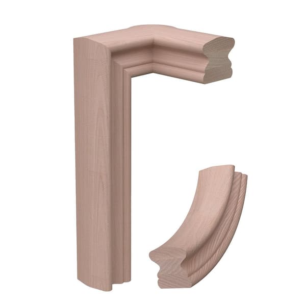 Stair Parts 7586 Unfinished White Oak Right-Hand 2-Rise Gooseneck with Cap Handrail Fitting