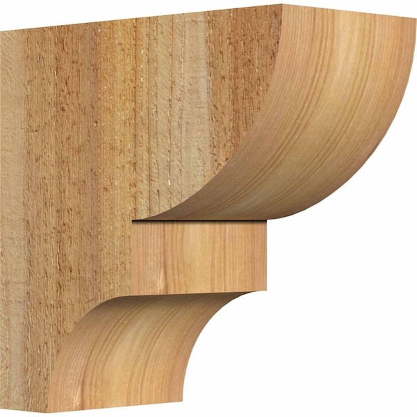 Ekena Millwork 4 in. x 8 in. x 8 in. Western Red Cedar Ridgewood Rough Sawn Corbel