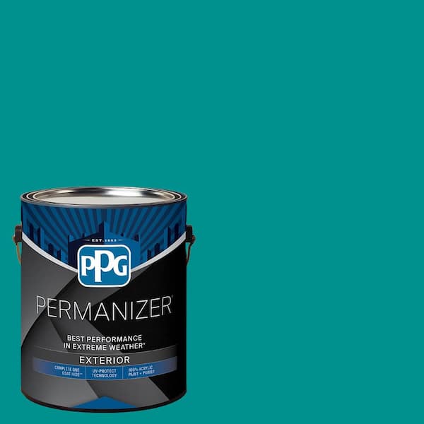 PERMANIZER 1 gal. PPG17-32 Teal We Meet Again Satin Exterior Paint