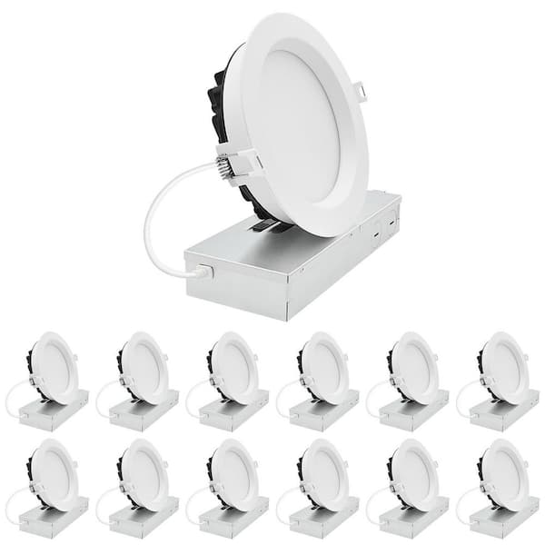 12-pack 6 in. Integrated LED Recessed Light, Regressed Light, 5CCT, 19W-32W, Up to 3000LM, Dimmable, 277V 100°, ETL