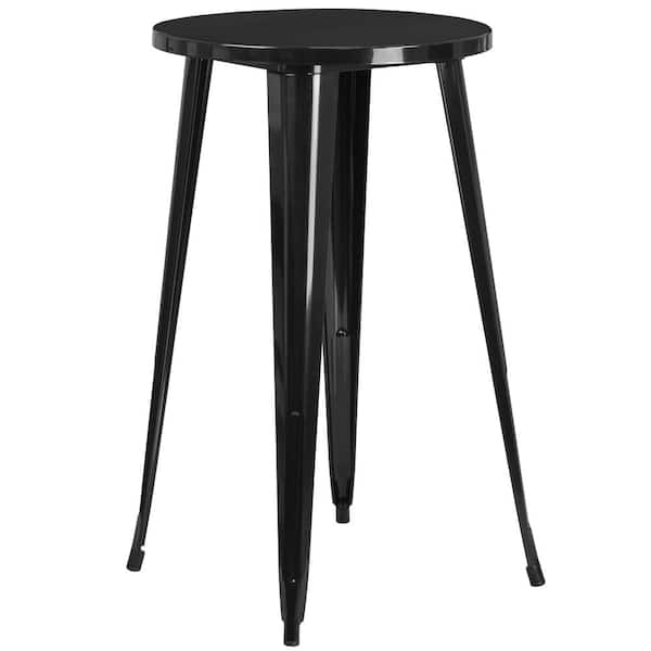 Carnegy Avenue Black Round Metal Outdoor Bistro Table