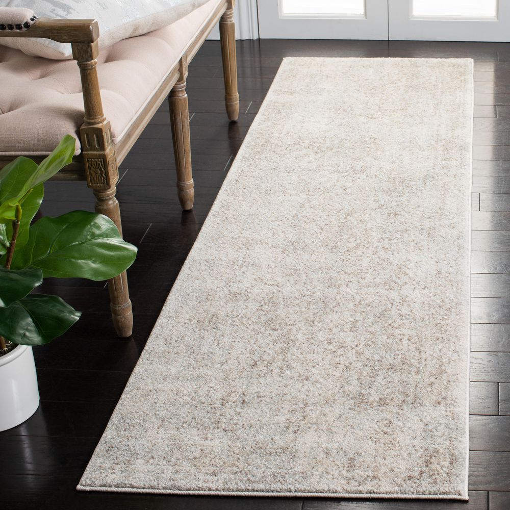 Evoke 2 ft. x 9 ft. Ivory/Taupe Distressed Border Medallion Runner Rug