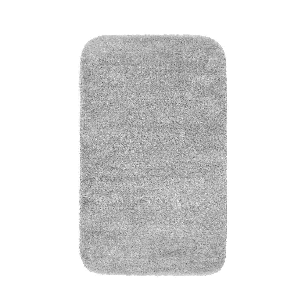 Garland Rug Traditional Platinum Gray 30 in. x 50 in. Washable Bathroom ...