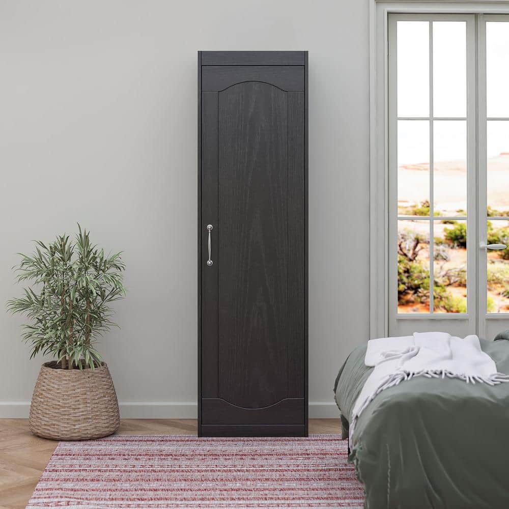 Her Majesty Nightfall Oak, Wood, 23.62in Armoire with Shelves