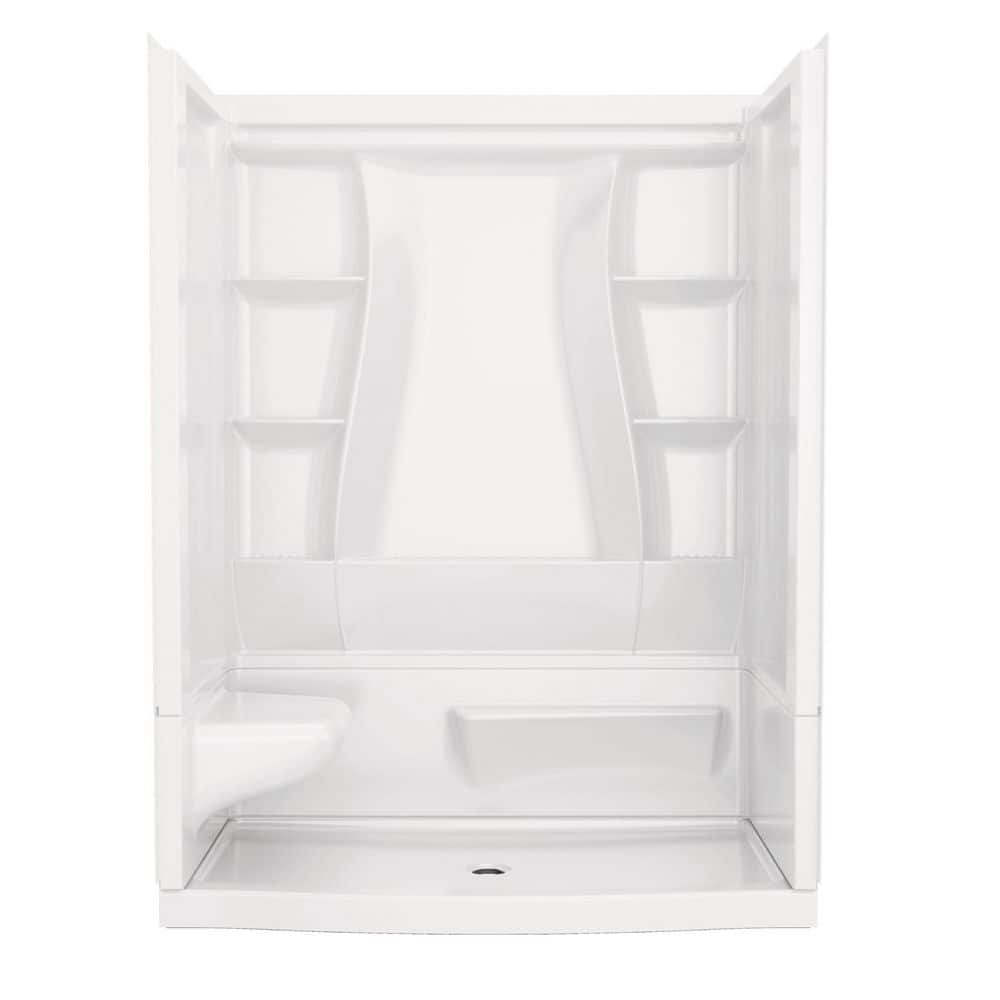 Classic 500 Curve Left Seat 60 in. x 32 in. x 75.88 in. H Alcove Shower Kit Shower Wall and Shower Pan in White -  Delta, BVS3-C51708-WH