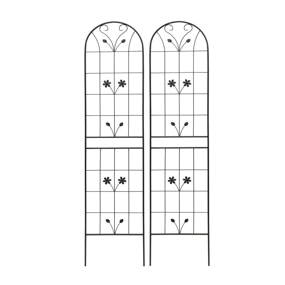 Avex Black 2-Pieces 19.7 in. W x 86.7 in. H Metal Garden Trellis for Climbing Plants Outdoor Flower Support price history on PriceWatchPro