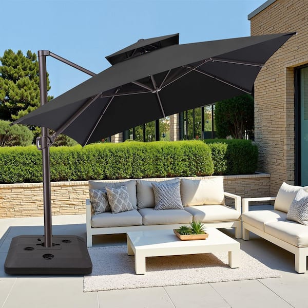 large rectangular cantilever patio umbrella PURPLE LEAF 10x12ft Wind Resistant with Aluminum Rib, Outdoor Umbrella, Grey this pool umbrella features a range of impressive characteristics that make it a must Crestlive Products 13 ft. x