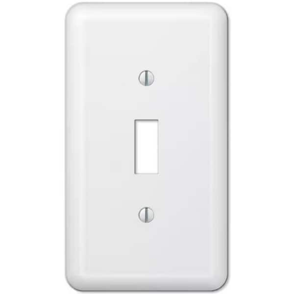 Hampton Bay Declan 1-Gang White Toggle Steel Wall Plate