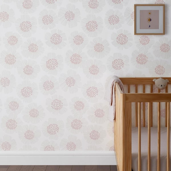 Flower Burst Pink Peel and Stick Removable Wallpaper Panel (covers approx. 26 sq. ft.)