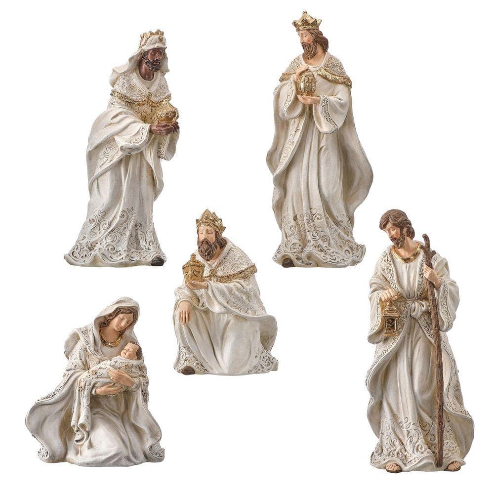 サンタマリア Regency International 7-11 in. Resin Etched Nativity Set MTX76959