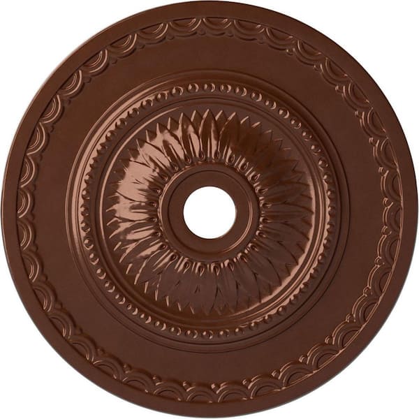 Ekena Millwork 1-5/8 in. x 29-1/2 in. x 29-1/2 in. Polyurethane Sunflower Ceiling Medallion, Copper Penny
