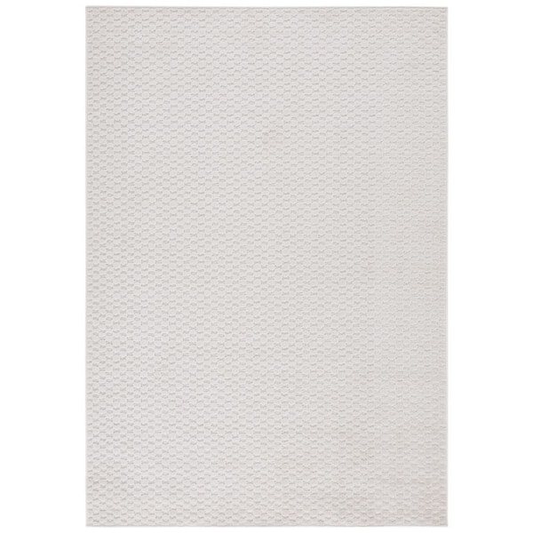 Stella Ivory 4 ft. x 6 ft. High-Low Solid Indoor/Outdoor Area Rug