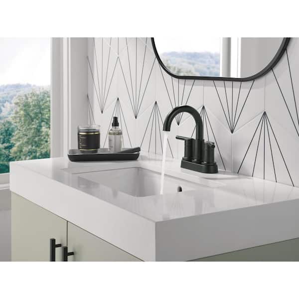 Nicoli 4 in. Centerset Double Handle Bathroom Faucet in Matte Black