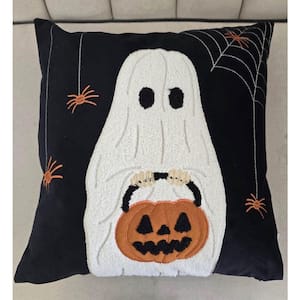 BEEDESIGN Black 14 in. x 20 in. Trick or Treat Halloween Lumbar