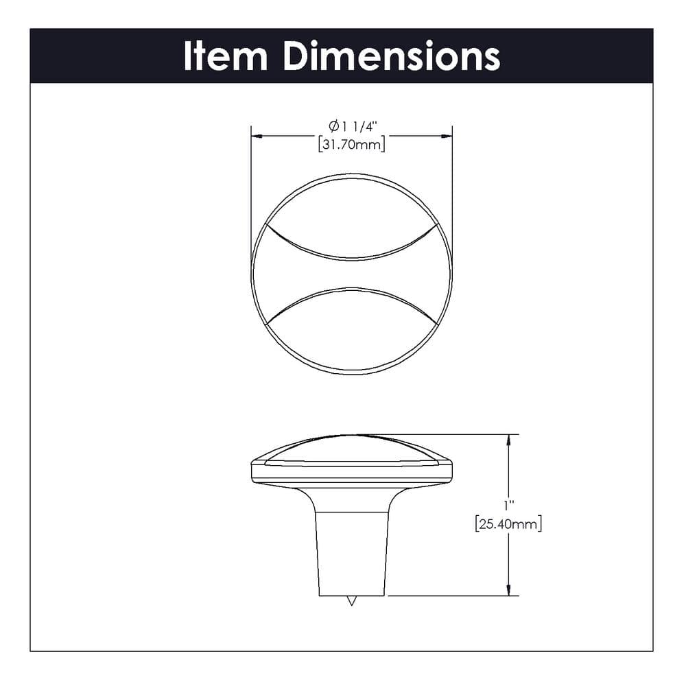 Satin Nickel Round Cabinet Knob with Mounting Hardware