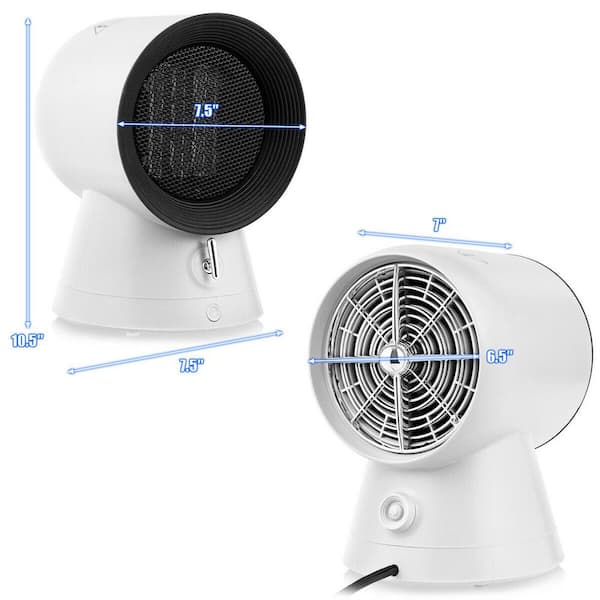 Gymax 1500-Watt 10.5 in. H Portable PTC Electric Ceramic Space