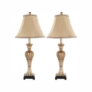 Patrizia 25 in. Gold Urn Table Lamp with Beige Shade (Set of 2)
