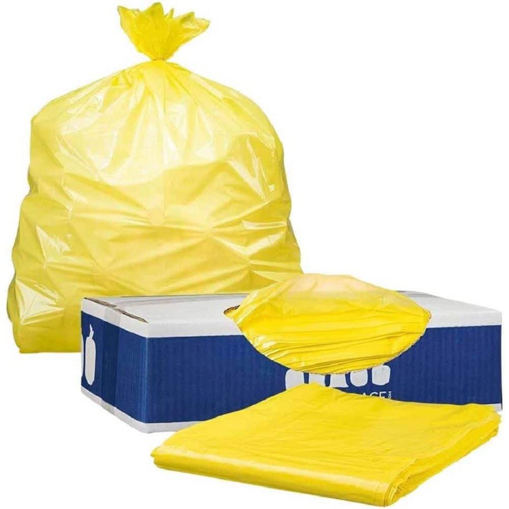 Plasticplace 32-33 Gal. Yellow Trash Bags (Case of 100) W33Y15 The Home  Depot