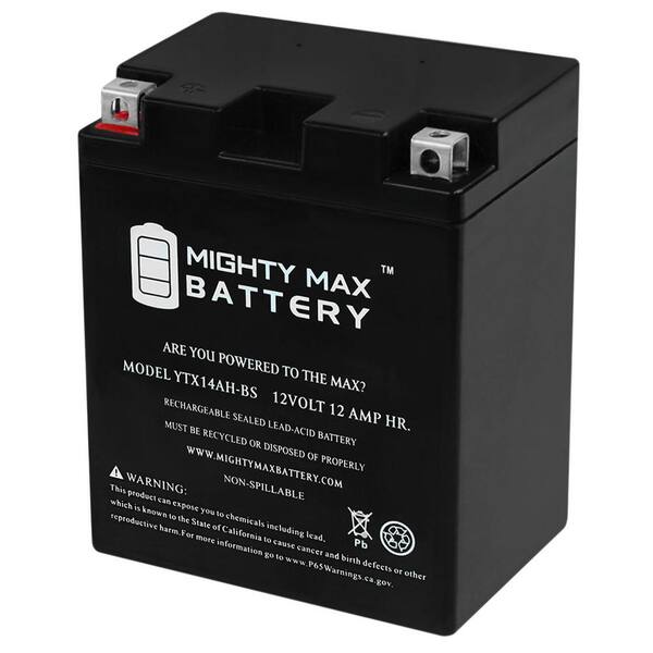 thumbnail image 2 of Mighty Max YTX14AH-BS 12V Battery For Polaris Ranger 500 (2020) - 12Ah Lead Acid 2 of 4