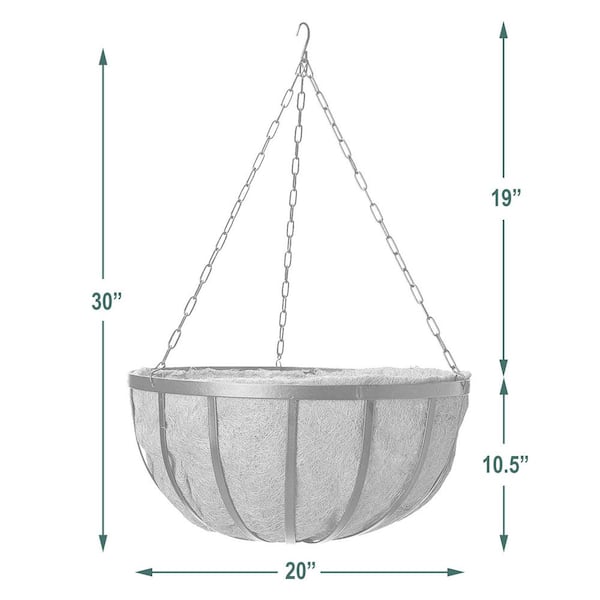Arcadia Garden Products Solstice 20 in. Black Metal Coconut