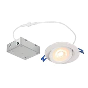 4 in. Gimbal 2700-5000K Selectable New Construction Canless Integrated LED Recessed Light Kit for Sloped Ceiling