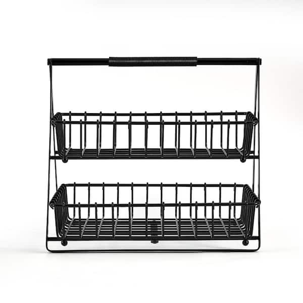 Gourmet Basics Black Metal Lattice Farm Condiment Caddy