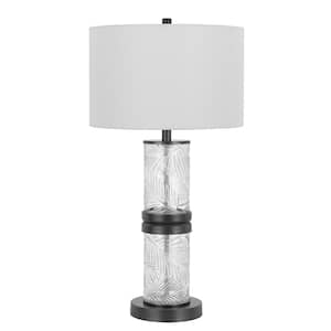 Carrington 31 in. H Charcoal Grey Metal Bedside Table Lamp for Living Room with Metal Shade