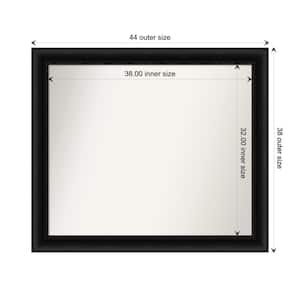Parlor Black 43.75 in. x 37.75 in. Custom Non-Beveled Recycled Polystyrene FramedBathroom Vanity Wall Mirror