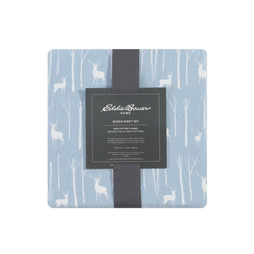 Full Gray Cotton Flannel Deep Pocket Sheet Set