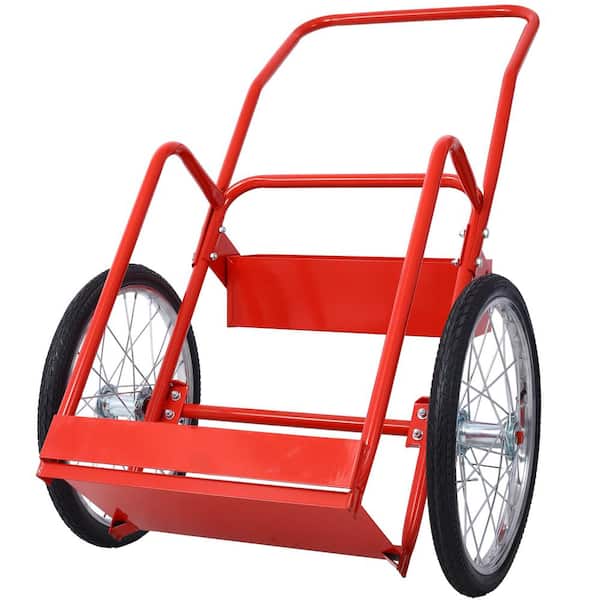 Ami 220 lbs. Capacity Blue Oxygen Tank Cart Dolly With 20 in. Pneumatic Wheels Industrial Use Hand Trucks