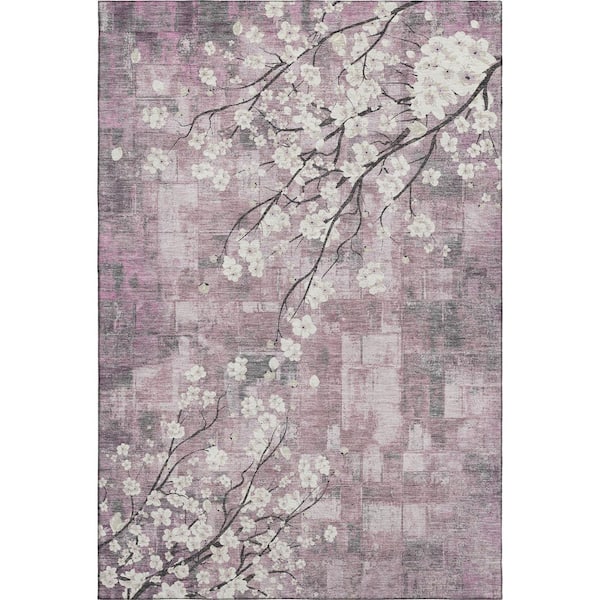 Mayfield Premium Machine Washable Abstract AMF2248 Blush 9 ft. x 12 ft. Area Rug