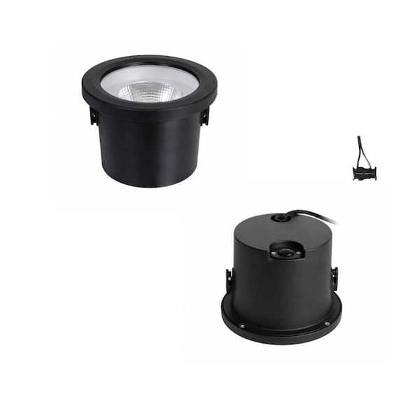 Hampton Bay 600 Lumen Low Voltage 6 in. Black LED Outdoor InGround