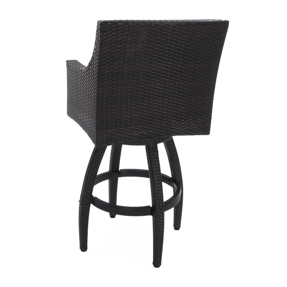 Modern Swivel Outdoor Chair Set with Spa Blue Cushions