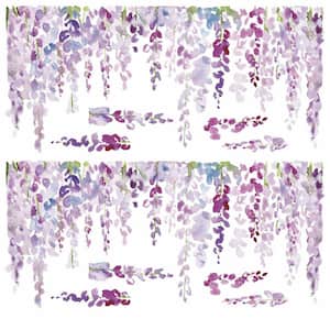 Purple Watercolor Wisteria Peel and Stick Giant Wall Decals