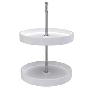 2-Shelf White 18 in. Lazy Susan Full Circle Polymer