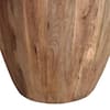 THE URBAN PORT Arthur 21 in. Brown Round Mango Wood Top Handcarved Distressed Side End Table with Distressed Details UPT-32183