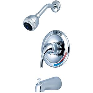 Accent 1-Handle Wall Mount Tub, Shower Faucet Trim Kit in Brushed Nickel with 3 Function Showerhead (Valve not Included)