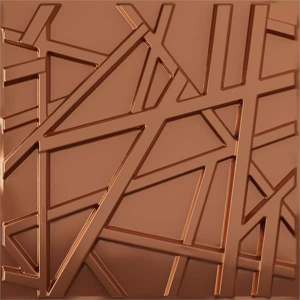 Ekena Millwork 19-5/8"W x 19-5/8"H Evergreen EnduraWall Decorative 3D Wall Panel, Copper (12-Pack for 32.04 Sq.Ft.)
