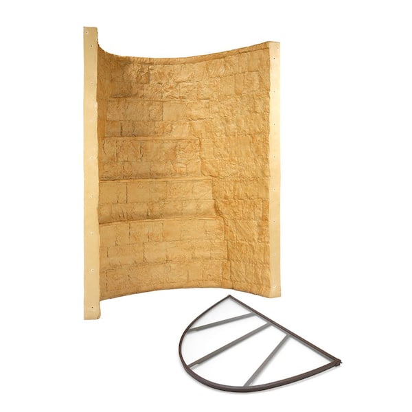 Rockwell 66 in. x 44 in. x 96 in. Tan Composite Window Well with Polycarbonate Cover