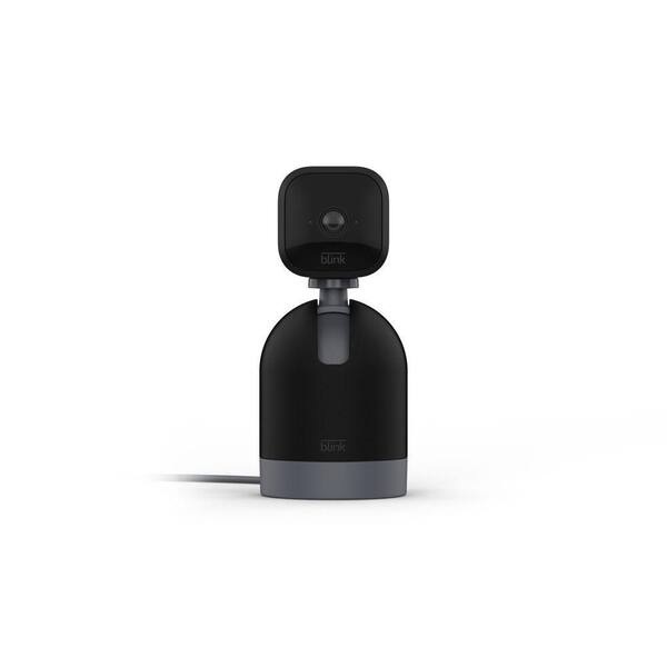 Blink Mini Pan Tilt Camera, Wired Indoor Black Rotating Plug In Smart Security Camera, 2-Way Audio, HD Video, Motion