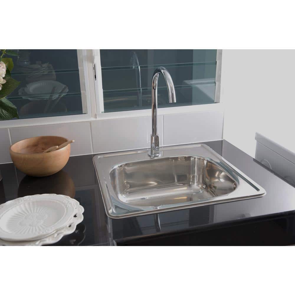 15'' Brushed Stainless Steel Single Bowl Drop-In Kitchen Sink