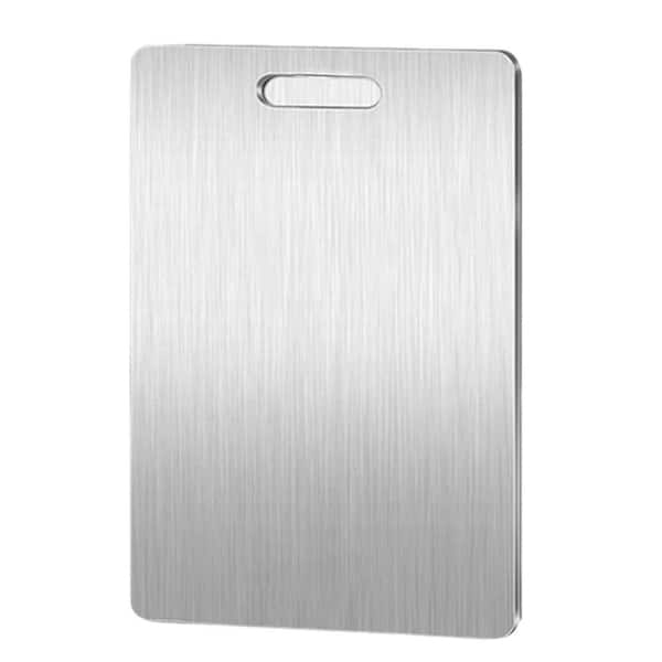 Adrinfly Titanium 15.4 in. x 11 in. Rectangular Stainless Steel Cutting Board with Hanging Feature