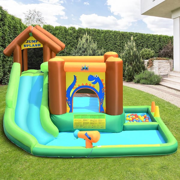 Fabric Inflatable Waterslide Bounce House Climbing Wall without Blower