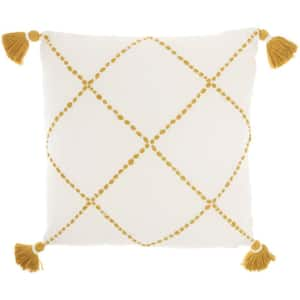 Lifestyles Mustard Yellow Geometric 20 in. x 20 in. Throw Pillow