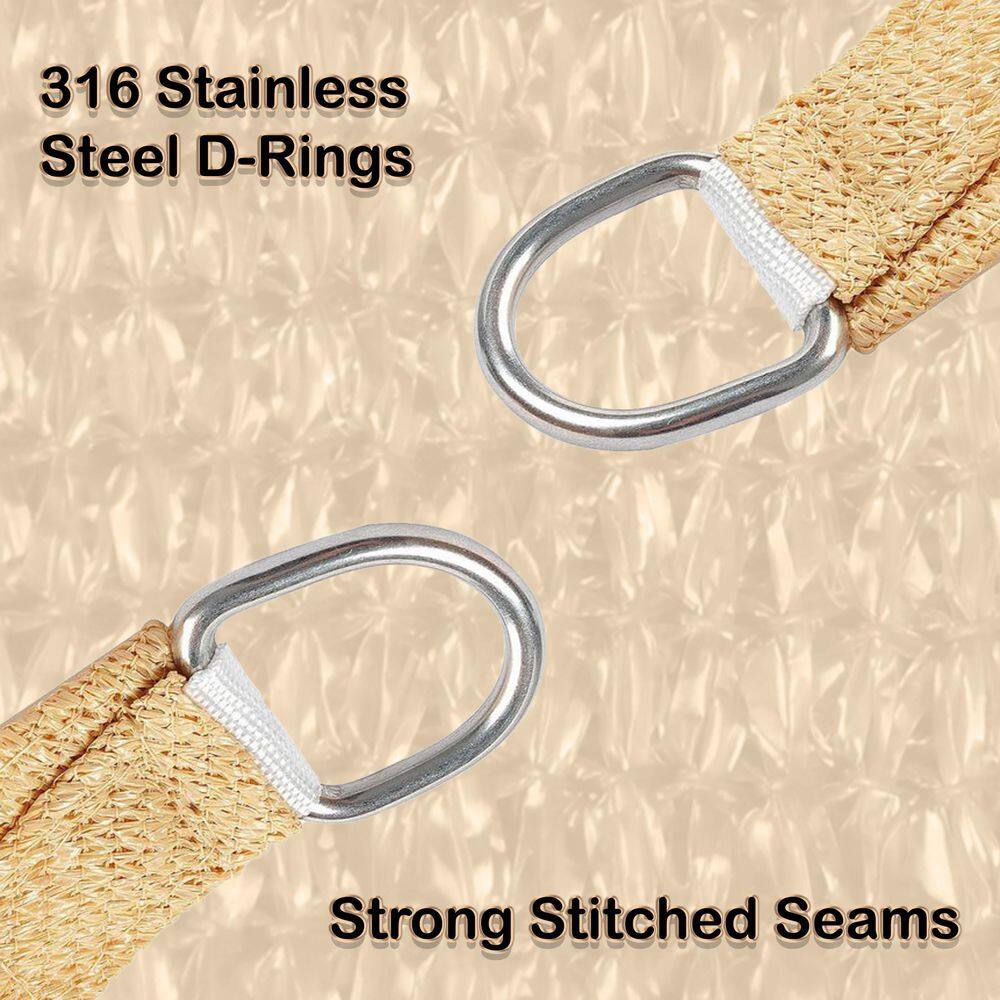 Beige 12 ft. Square UV-Blocking Patio Shade Sail