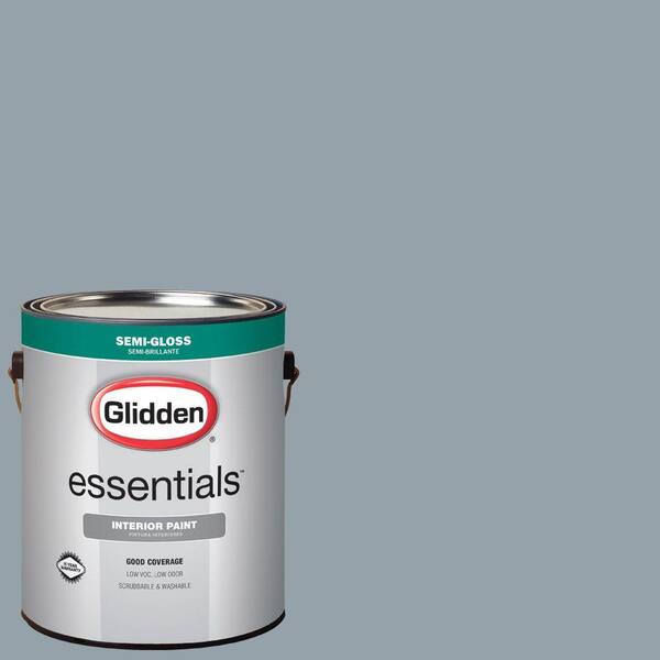 Glidden Essentials 1 gal. #HDGB62D Blue Grey Shadow Semi-Gloss Interior Paint